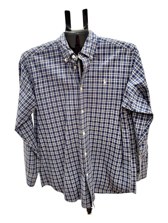 Ralph Lauren Other - Ralph Lauren Blue Plaid Button Down Shirt Youth XL 18-20 Ivory Pony MenXS Unisex